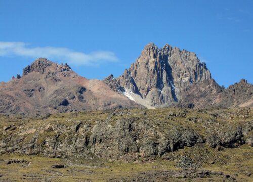 What bird species are unique to Mount Kenya’s crater lakes?